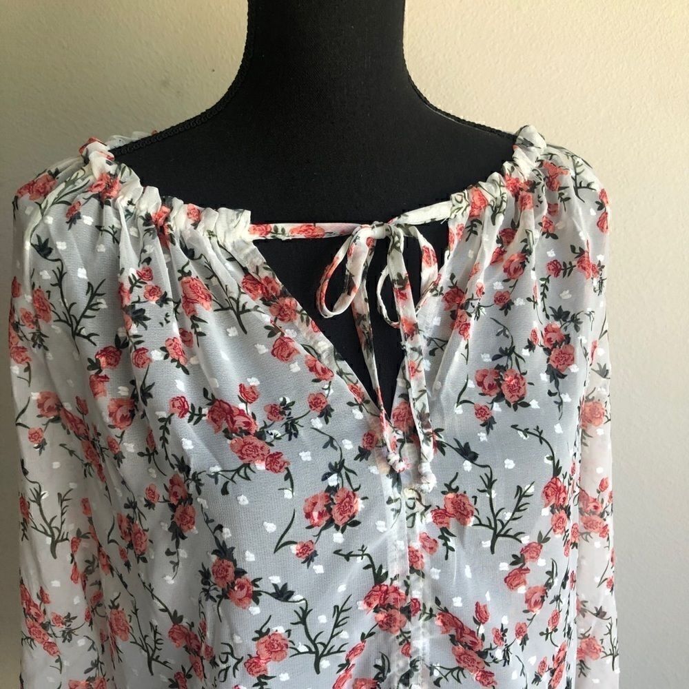 Sheer Rose Print blouse  - Picture 4 of 7